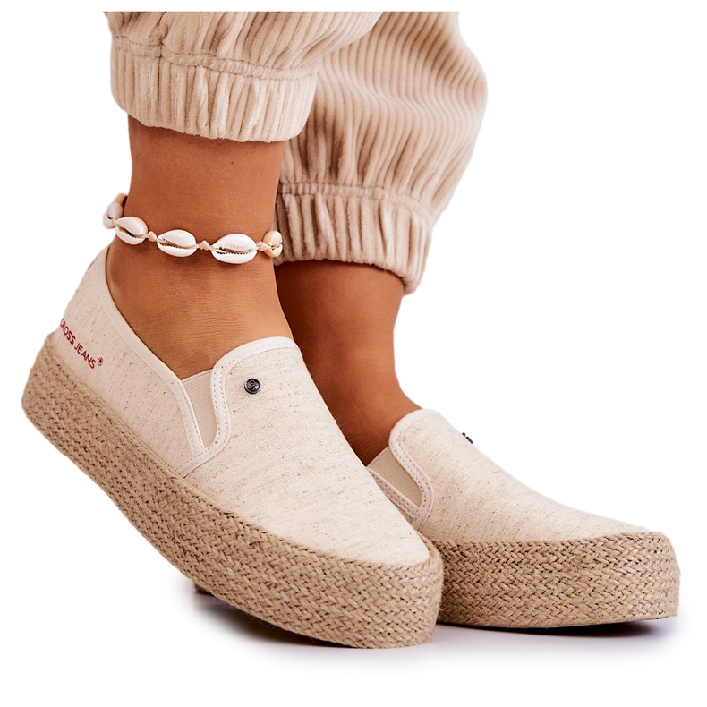 Női Espadrilles On The Platform Cross Jeans JJ2R4014C Bézs
