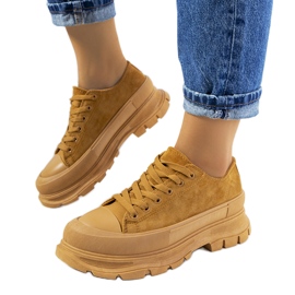 Barna tornacipő a Baldi platformon sokszínű sárga Barna tornacipő a Baldi platformon sokszínű sárga