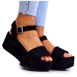 FW1 Velúr szandál a Fekete Stamford Platformon