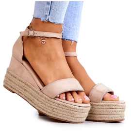 FW1 Női szandál egy ékre, cirkónia bézs linettel FW1 Női szandál egy ékre, cirkónia bézs linettel