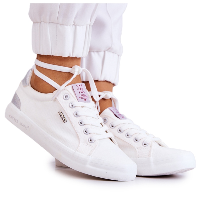 Cross Jeans Női tornacipő Kötött keresztben farmer JJ2R4038C Fehér