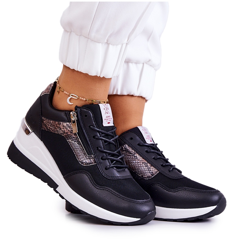 Női Wedge Sneakers Cross Jeans JJ2R4027C Fekete