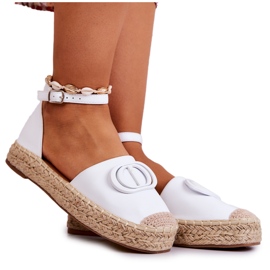 FE1 Espadrillák Fehér Nells Dekorációval