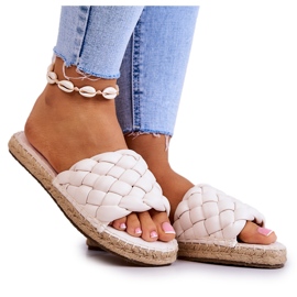 Bőr fonott papucs Big Star JJ274922 Bézs Bőr fonott papucs Big Star JJ274922 Bézs