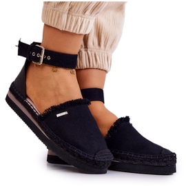 Női espadrillák csattal Big Star JJ274888 Fekete