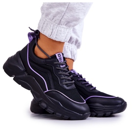 Memory Foam Big Star JJ274786 fekete sportcipő ibolya