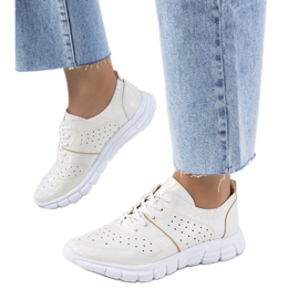 Enid fehér holografikus edzőcipő bézs