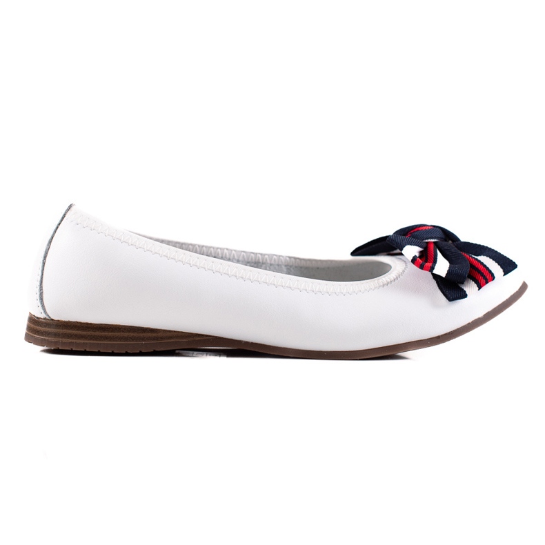 Filippo Bőr balerina masnival fehér