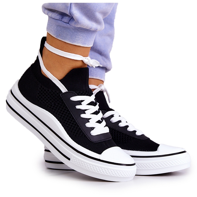 S.Barski Női Black Soren Socks tornacipő fekete