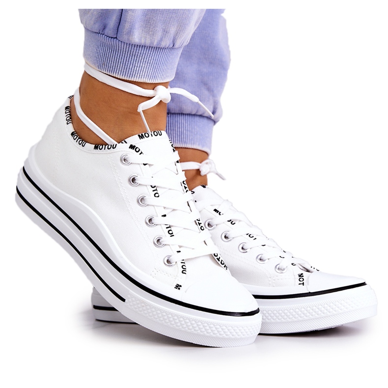 S.Barski Női fehér Menifee megkötős tornacipő