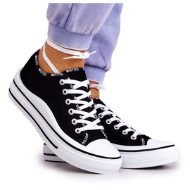 S.Barski Női fekete Menifee megkötős tornacipő