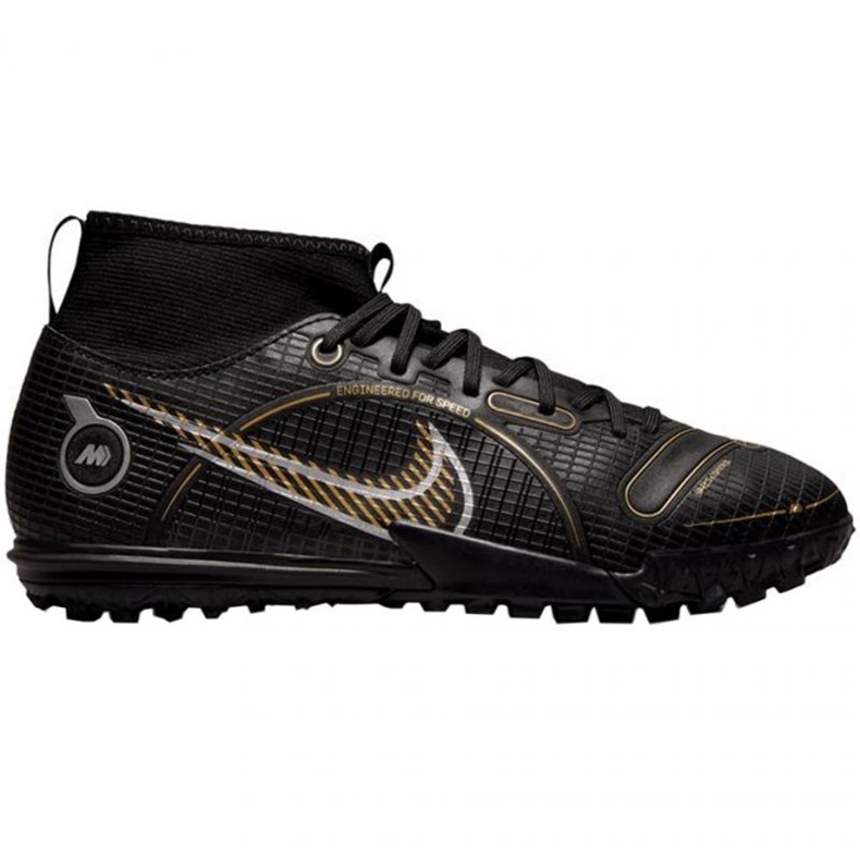 Nike Mercurial Superfly 8 Academy Tf Jr DJ2864 054 futballcipő fekete fekete
