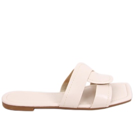 Papucs szögletes talppal Nitya Beige bézs