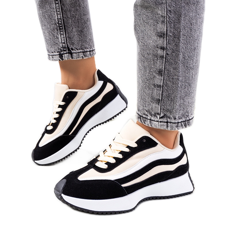 Fekete Hofste női tornacipő bézs