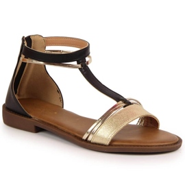 Római szandál Potocki W WOL73A fekete aranysárga Római szandál Potocki W WOL73A fekete aranysárga