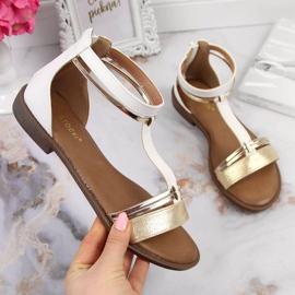 Római szandál Potocki W WOL73B fehér aranysárga