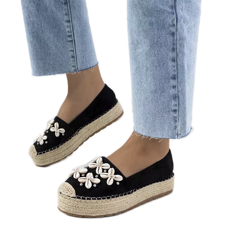 Fekete espadrillák a Paffen platformon Fekete espadrillák a Paffen platformon
