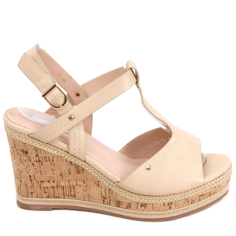 Wedge szandál Nancy Beige bézs