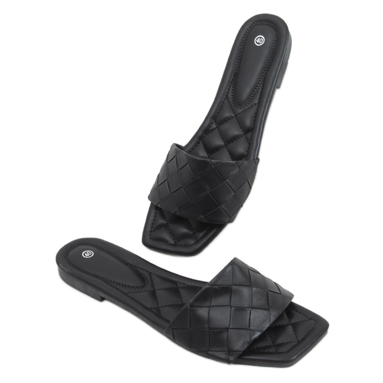 Sahar Black négyzettalpú papucs fekete