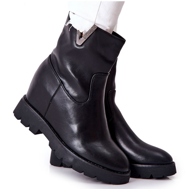 PG1 Fekete bokacsizma rejtett éken Tiver emblémával