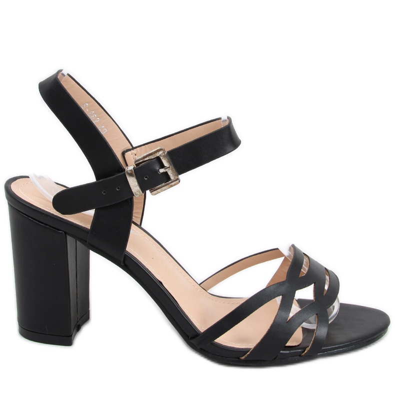 Rania Fekete magas sarkú szandál