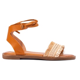 Kötött szandál bézs