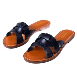 TRENDI Alkalmi sötétkék papucs TRENDI Alkalmi sötétkék papucs