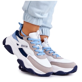 Női tornacipő Sportcipő Big Star JJ274580 fehér-kék sötétkék Női tornacipő Sportcipő Big Star JJ274580 fehér-kék sötétkék