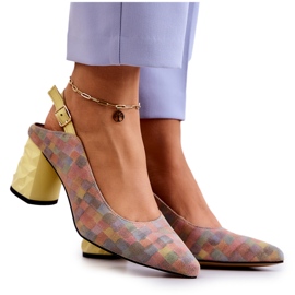 Velúr Pumpák Postán Maciejka 05427-39 Többszínű sokszínű sárga