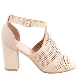 Magas sarkú áttört szandál Bahati Beige bézs Magas sarkú áttört szandál Bahati Beige bézs