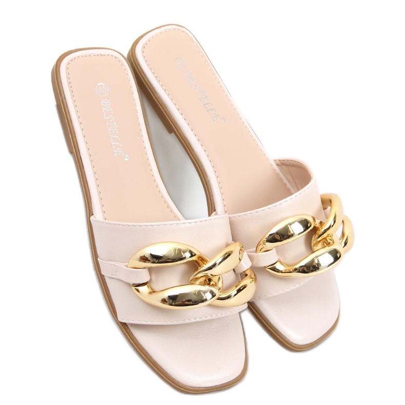Láncos papucs Dalia Beige bézs