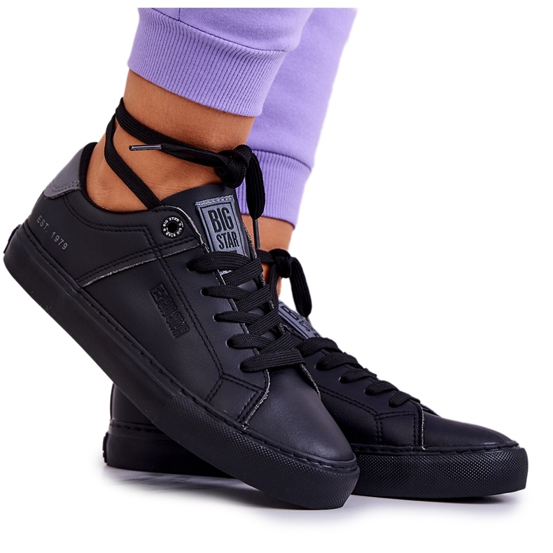 Bőr tornacipő Big Star JJ274214 Fekete