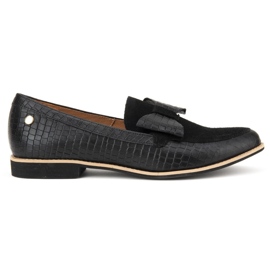 Filippo 04099-61 / 00-1 Fekete krokodilcipő