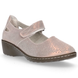 Bőr cipő Filippo DP1319 / 20 Go golden aranysárga