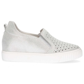 Bőr cipő Filippo DP1398 / 20 Si ezüst Bőr cipő Filippo DP1398 / 20 Si ezüst