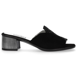 Filippo papucs 1442 Black Suede Sequins fekete