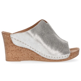 Bőr papucs Filippo DK786 / 20 Si ezüst