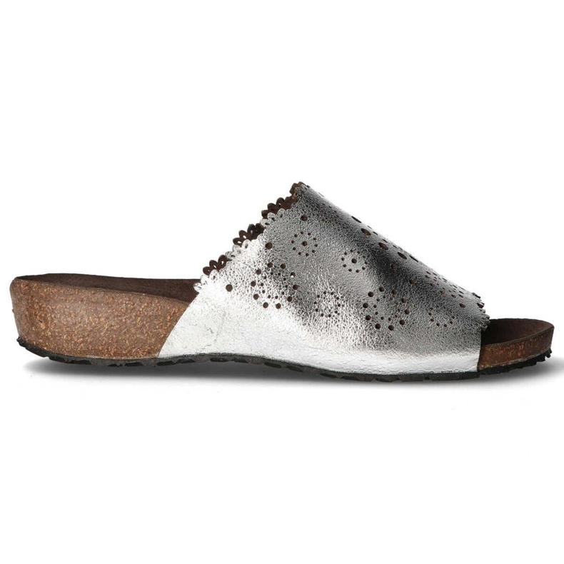 Bőr papucs Filippo DK1270 / 20 Si ezüst