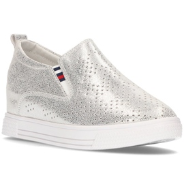 Bőr cipő Filippo DP1356 / 21 Si ezüst