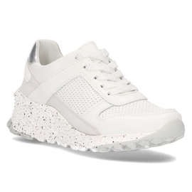 Bőr tornacipő Filippo DP2008 / 21 Wh fehér