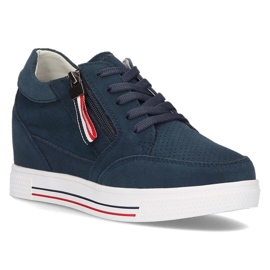 Bőr Wedge Sneakers Filippo DP2350 / 21 Nv sötétkék Bőr Wedge Sneakers Filippo DP2350 / 21 Nv sötétkék