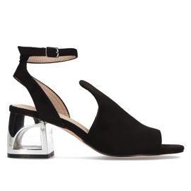 Fekete Filippo DS2107 / 21 Bk sarkú szandál