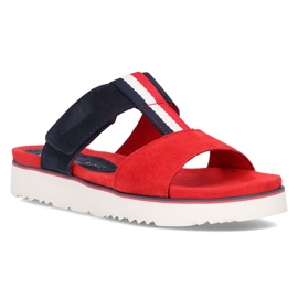 Bőr papucs Filippo DK2170 / 21 Rd Nv piros sötétkék