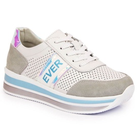 Bőr tornacipő a holo platformon Filippo W PAW150C fehér Bőr tornacipő a holo platformon Filippo W PAW150C fehér