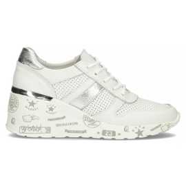 Bőr tornacipő Filippo DP3550 / 22 Wh fehér Bőr tornacipő Filippo DP3550 / 22 Wh fehér