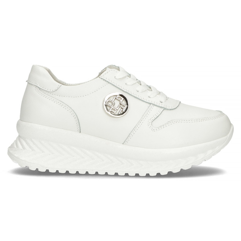 Bőr tornacipő Filippo DP3547 / 22 Wh fehér