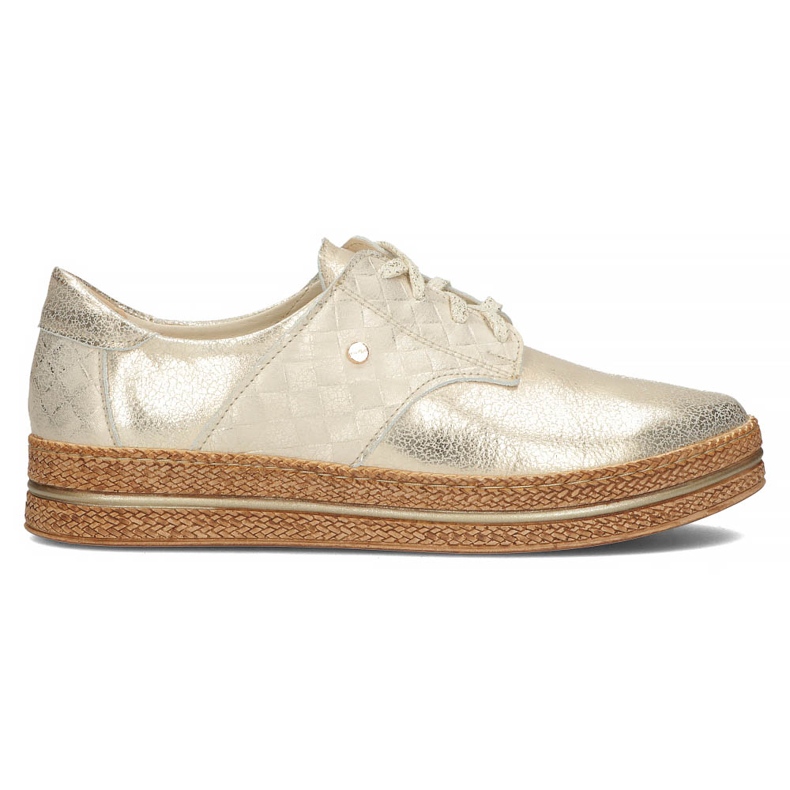 Bőr cipő Filippo 10123 arany aranysárga