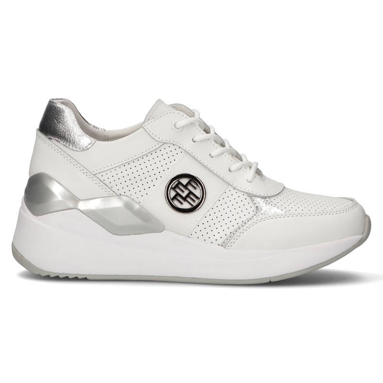 Bőr tornacipő Filippo DP3553 / 22 Wh fehér