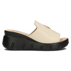 Bőr papucs Filippo DK3596 / 22 Legyen bézs