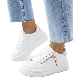 Fehér és arany női Tamis tornacipő aranysárga Fehér és arany női Tamis tornacipő aranysárga